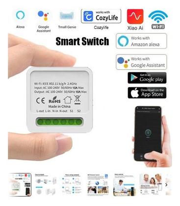 Imagem de Smart Switch Mini Interruptor Inteligente Wifi Kit 3 Peças