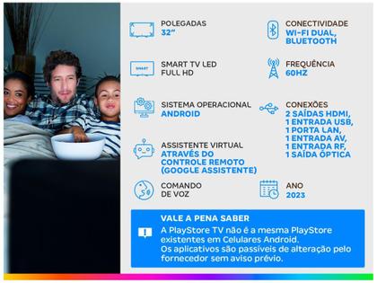 Imagem de Smart TV 32” Full HD LED TCL 32S5400A Android - Wi-Fi Bluetooth Google Assistente 2 HDMI 1 USB