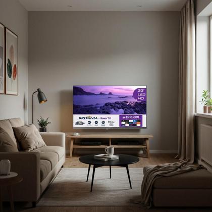 Imagem de Smart TV 32" HD Britânia B32CRA Roku TV