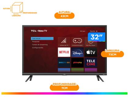 Smart TV 32” HD LED TCL 32RS520 VA - 32RS520 Wi-Fi 3 HDMI 1 USB