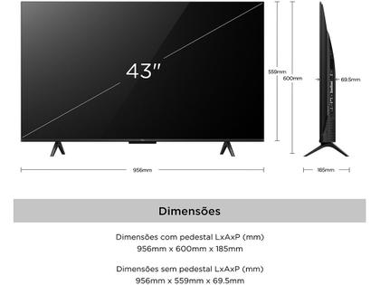 Imagem de Smart TV 43" 4K UHD LED TCL 43P755 Wi-Fi Bluetooth 3 HDMI 1 USB
