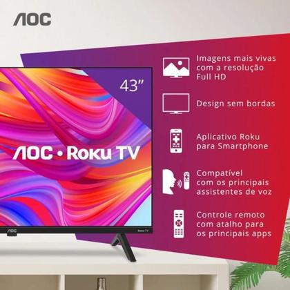 Imagem de Smart tv 43" aoc lcd 43s5045/78g full hd wi-fi 3 hdmi 1 usb
