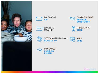 Imagem de Smart TV 43" Full HD LED Semp S42 Google TV 2 HDMI
