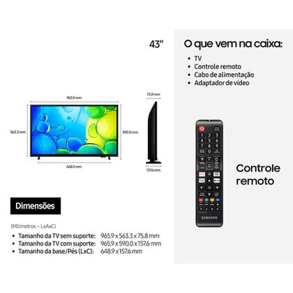 Imagem de Smart TV 43" LED Full HD F6000F 2025 60Hz Wi-Fi Bluetooth