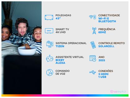 Imagem de Smart TV 43" Samsung 4K UHD Crystal UHD UN43U8600FGXZD Tizen Bixby 3 HDMI