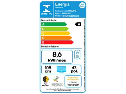 Imagem de Smart TV 43" Samsung Crystal 4K UHD U8600F 2025, Processador Crystal 4K, HDR 10+, 4K Upscaling, UN43U8600FGXZD