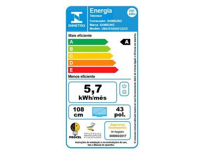 Imagem de Smart TV 43" Samsung Full HD 43F6000F Tizen Hyper Real 2 HDMI