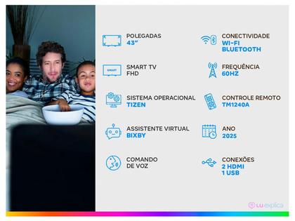 Imagem de Smart TV 43" Samsung Full HD 43F6000F Tizen Hyper Real 2 HDMI