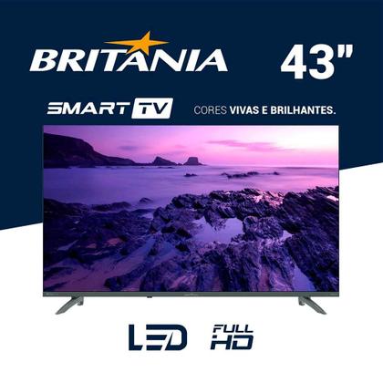 Imagem de Smart TV 43Pol BTV43VA4REGB Full HD LED Dolby Áudio Roku Britânia