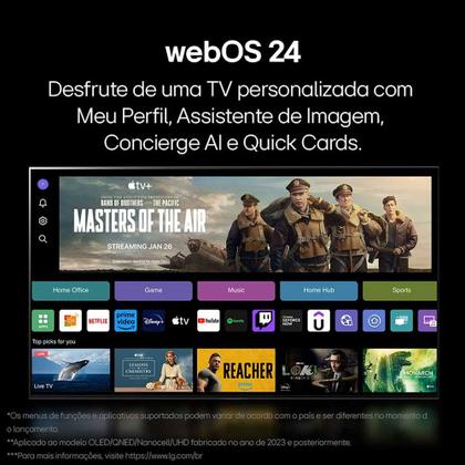 Imagem de Smart TV 4K 55 LG UHD 55UT8050 Processador A5 Ger7 AI Alexa/Chromecast integrado Otimizador de Jogos webOS 24 Controle Smart Magic