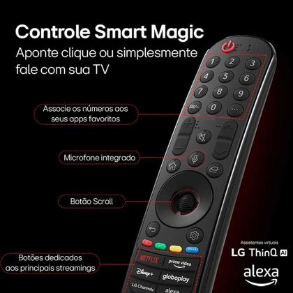 Imagem de Smart TV 4K 55 LG UHD 55UT8050 Processador A5 Ger7 AI Alexa/Chromecast integrado Otimizador de Jogos webOS 24 Controle Smart Magic