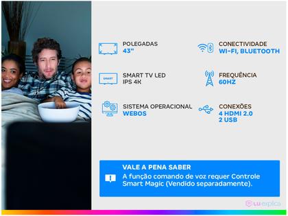 Imagem de Smart TV 4K LED 43” 43UM7510PSB Wi-Fi HDR