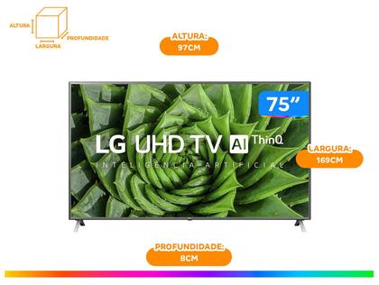 Smart TV 4K LED IPS 75” LG 75UN8000PSB Wi-Fi - Bluetooth HDR