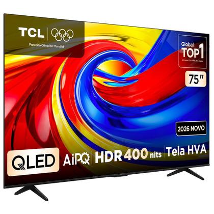 Imagem de Smart TV 4K TCL Advanced QLED 75” Polegadas com Processador AIPQ, Dolby Vision, HDR10+ e Wi-Fi - 75P7L