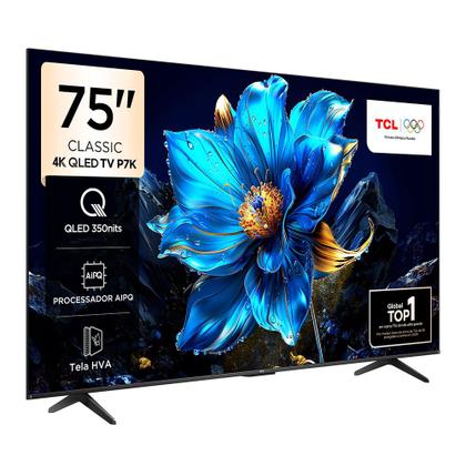 Imagem de Smart TV 4K TCL Classic QLED 75” Polegadas com HDMI 2.1, Dolby Vision, Dolby Atmos e Wi-Fi Dual Band - 75P7K