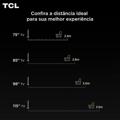 Imagem de Smart TV 4K TCL QD-Mini LED 75” Polegadas com HDMI 2.1, Dolby Vision IQ, Subwoofer, 144Hz VRR e Wi-Fi - 75C6K