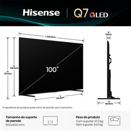 Imagem de Smart TV 4K UHD QLED Hisense 100" Polegadas - 100Q7QG