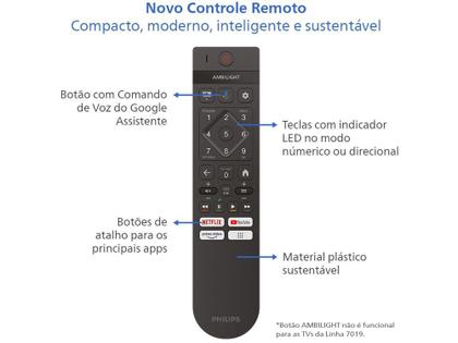 Imagem de Smart TV 50" 4K UHD LED Philips Série 50PUG7019/78 VA Wi-Fi Bluetooth Google Assistente 3 HDMI 2 USB