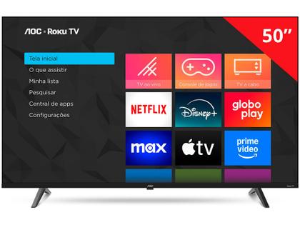 Smart TV 50" AOC 4K DLED 50U7045/78G Roku TV Quad Core 3 HDMI Imagem de Smart TV 50" AOC 4K DLED 50U7045/78G Roku TV Quad Core 3 HDMI