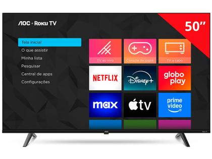 Smart TV 50" AOC 4K DLED 50U7045/78G Roku TV Quad Core 3 HDMI Imagem de Smart TV 50" AOC 4K DLED 50U7045/78G Roku TV Quad Core 3 HDMI