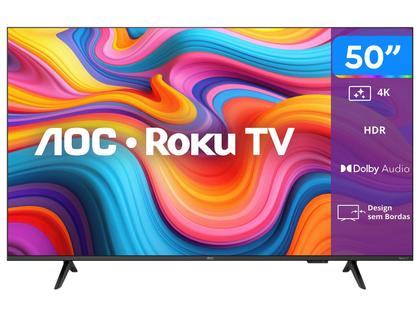 Smart TV 50" AOC 4K UHD DLED 50U7066/78G Roku TV 2026