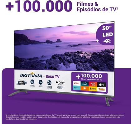 Imagem de Smart Tv 50 Britânia Btv50va4regb Roku Tv Led Dolby Audio