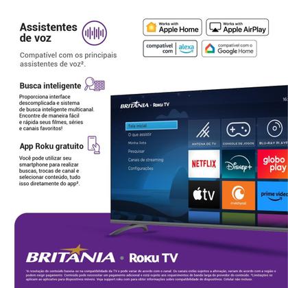 Imagem de Smart TV 50” Britânia Roku TV Led Dolby Audio BTV50G3ERSGB