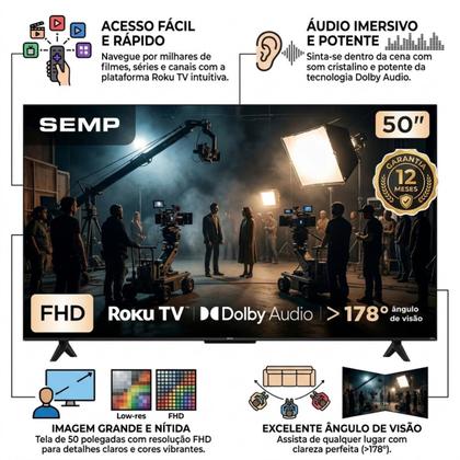 Imagem de Smart tv 50 polegadas semp roku tv led full hd wifi s42r
