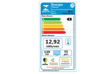 Imagem de Smart TV 55" 4K LCD LED NanoCel LG 55NANO80TSA AI Processor Wi-Fi e Bluetooth 3 HDMI 2 USB