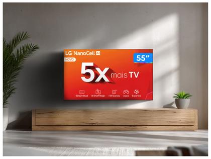 Imagem de Smart TV 55" 4K LCD LED NanoCel LG 55NANO80TSA AI Processor Wi-Fi e Bluetooth 3 HDMI 2 USB