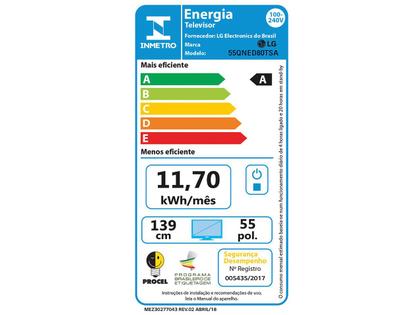 Imagem de Smart TV 55" 4K QNED LG 55QNED80TSA WebOS 24 Processador α5 Ger7 Wi-Fi Bluetooth com Alexa e Chromecast 3 HDMI 2 USB