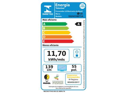 Imagem de Smart TV 55" 4K QNED LG 55QNED80TSA WebOS 24 Processador α5 Ger7 Wi-Fi Bluetooth com Alexa e Chromecast 3 HDMI 2 USB