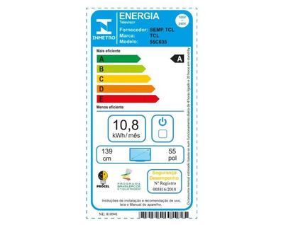 Imagem de Smart TV 55” 4K UHD QLED TCL 55C635 60Hz Wi-Fi