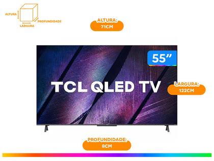 Smart TV 55” 4K UHD QLED TCL 55C725 VA Wi-Fi - Bluetooth Google