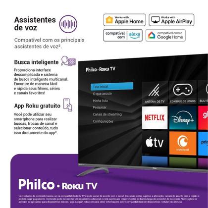 Imagem de Smart TV 55” Philco LED Roku TV Dolby Áudio PTV55G3ERSGB Bivolt
