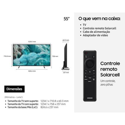 Imagem de Smart TV 55" Samsung Vision AI QLED 4K Q7F 2025, Processador IA Q4, Quantum HDR, Compatível com Alexa, QN55Q7FAAGXZD