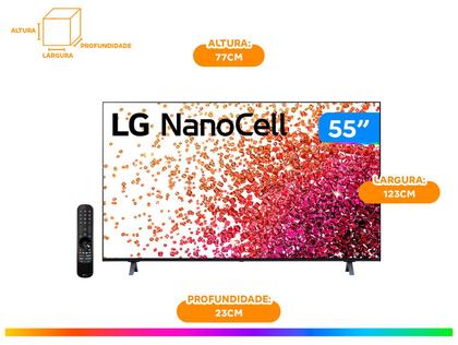 Smart TV 55” UHD 4K NanoCell Display LG - 55NANO75 IPS 60Hz Wi-Fi