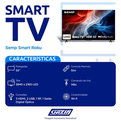 Imagem de Smart TV 55S62R LED 55 Wi-Fi Roku HDR10 Semp
