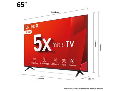 Imagem de Smart TV 65" 4K LG Ultra HD 65UT8050 com Processador a5 Ger7 AI Alexa/Chromecast integrado Otimizador de Jogos webOS 24 e Controle Smart Magic