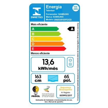 Imagem de Smart TV 65 Polegadas Samsung Crystal UHD 4K 3 HDMI 1 USB Wifi Bluetooth U8100F UN65U8100FGXZD
