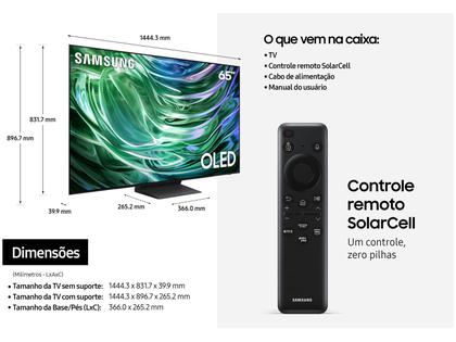Imagem de Smart TV 65" Samsung 4K UHD OLED Big TV QN65S90DAEXZD 120Hz Tizen com Alexa e Bixby 4 HDMI 2 USB-A