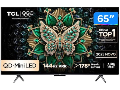 Smart TV 65" TCL 4K UHD MiniLED 65C6K 120Hz Google TV AiPQ Google Assistente 4 HDMI 2 USB