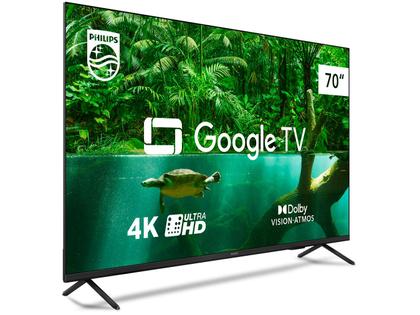 Smart TV 70” 4K UHD D-LED Philips Série 7408 VA - Wi-Fi Bluetooth Google Assistente 4 HDMI 2 USB Imagem de Smart TV 70” 4K UHD D-LED Philips Série 7408 VA