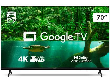 Smart TV 70” 4K UHD D-LED Philips Série 7408 VA - Wi-Fi Bluetooth Google Assistente 4 HDMI 2 USB Imagem de Smart TV 70” 4K UHD D-LED Philips Série 7408 VA