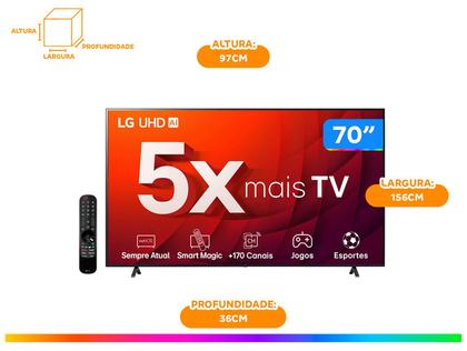 Imagem de Smart TV 70” 4K UHD LED LG 70UR8750 Wi-Fi Bluetooth Alexa 3 HDMI I