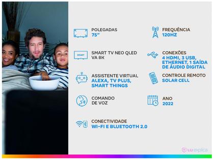 Imagem de Smart TV 75” 8K Neo QLED Samsung QN75QN900B