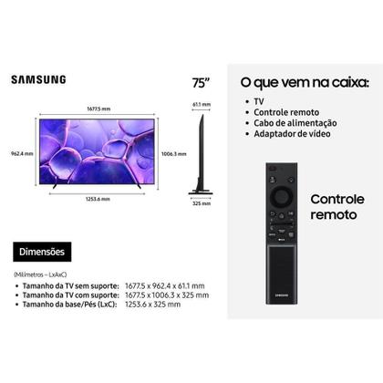 Imagem de Smart TV 75 Polegadas Crystal UHD 4K UN75U8100FGXZD Samsung Preto