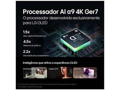 Smart TV 77" 4K LG OLED evo OLED77C4 120Hz Nativo Processador α9 Ger7 AI Wi-Fi e Bluetooth 4 HDMI 3 USB Imagem de Smart TV 77" 4K LG OLED evo OLED77C4 120Hz Nativo Processador α9 Ger7 AI Wi-Fi e Bluetooth 4 HDMI 3 USB