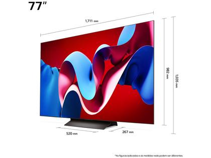 Smart TV 77" 4K LG OLED evo OLED77C4 120Hz Nativo Processador α9 Ger7 AI Wi-Fi e Bluetooth 4 HDMI 3 USB Imagem de Smart TV 77" 4K LG OLED evo OLED77C4 120Hz Nativo Processador α9 Ger7 AI Wi-Fi e Bluetooth 4 HDMI 3 USB