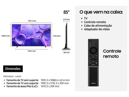 Imagem de Smart TV 85" Samsung 4K Crystal UHD 85U8100F Tizen 3 HDMI